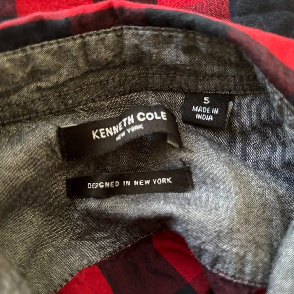 Kenneth‎ Cole Red/Black Plaid Shirt Boys 5